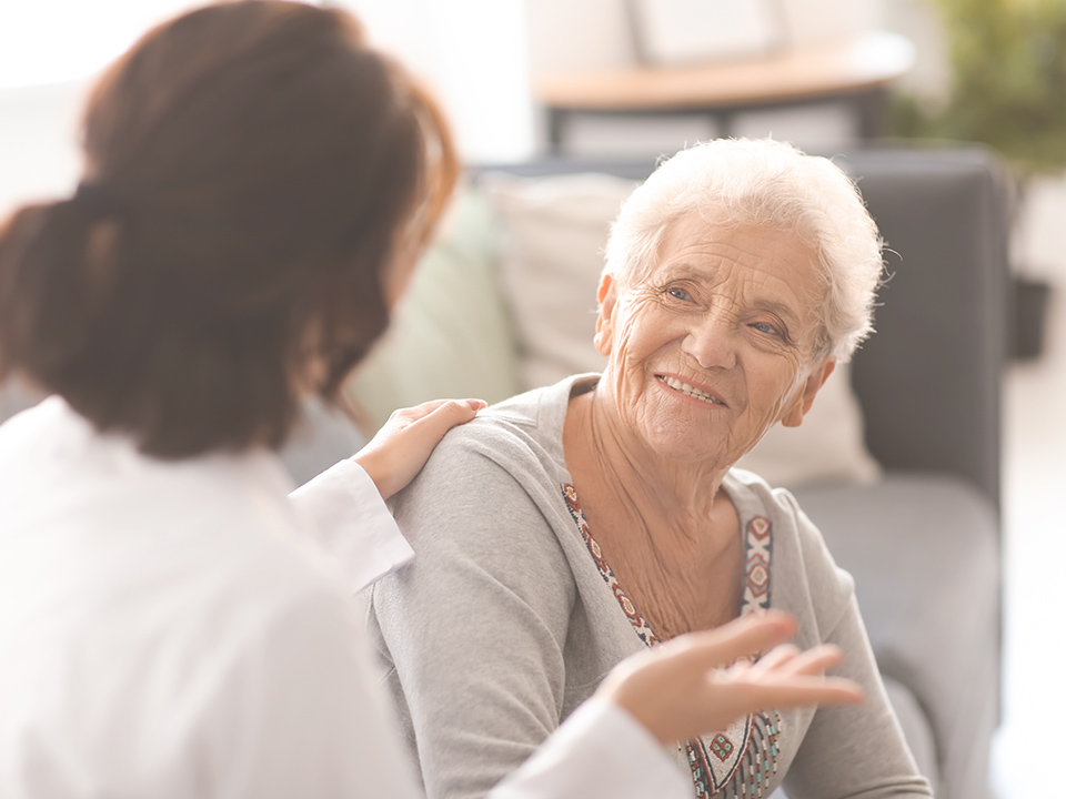 Alzheimer's patient with caregiver