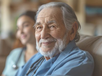 Dementia patient with care provider