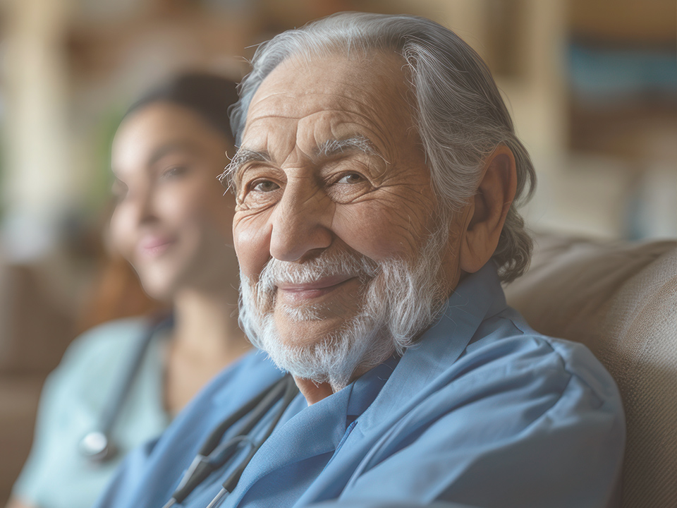 Dementia patient with care provider